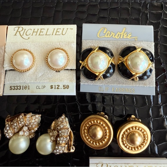 Vintage Clip-On Earrings Trifari Carolee Richelieu KJL Ciner N Ricci ASK… - Picture 4 of 6